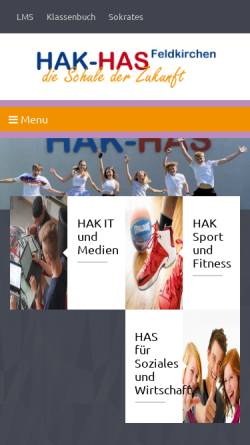 Vorschau der mobilen Webseite www.hak-feldkirchen.at, Bundeshandelsakademie und -schule Feldkirchen
