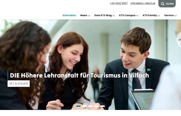 Vorschau von www.kts-villach.at, Kärntner Tourismusschulen, Warmbad Villach