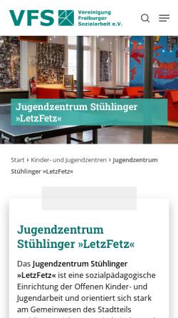 Vorschau der mobilen Webseite www.vfs-ev.de, Jugendzentrum Stühlinger