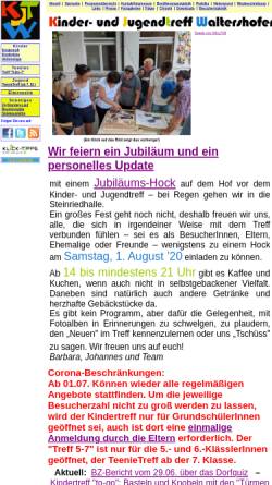 Vorschau der mobilen Webseite kjtw.de, Kinder- und Jugendtreff Waltershofen (KJTW)