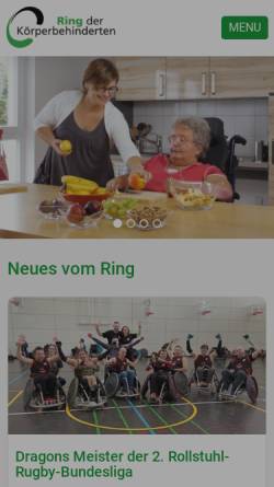 Vorschau der mobilen Webseite www.ring-freiburg.de, Ring der Körperbehinderten e.V.