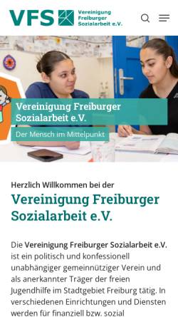 Vorschau der mobilen Webseite vfs-ev.de, Vereinigung Freiburger Sozialarbeit