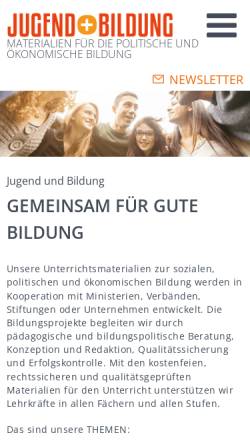 Vorschau der mobilen Webseite jugend-und-bildung.de, Jugend und Bildung