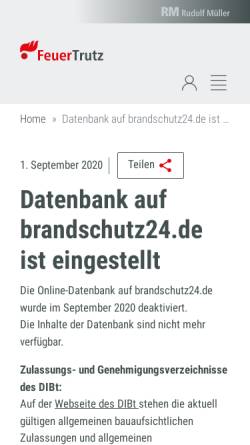 Vorschau der mobilen Webseite www.brandschutz24.de, Brandschutz24.de