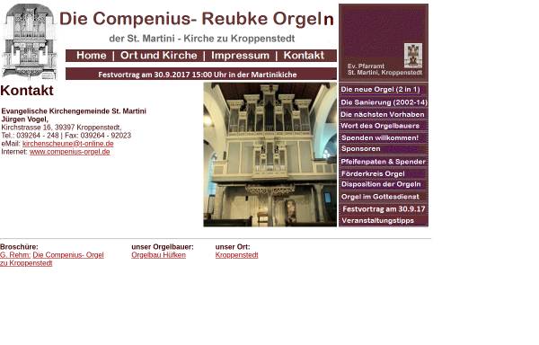Vorschau von www.compenius-orgel.de, Compenius-Orgel der St. Martini-Kirche