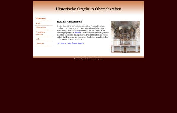 Vorschau von historische-orgeln-oberschwaben.de, Historische Orgeln in Oberschwaben e. V.