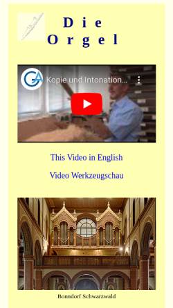 Vorschau der mobilen Webseite www.orgel-info.de, Die Orgel - Intonation, Forschung und Erläuterungen