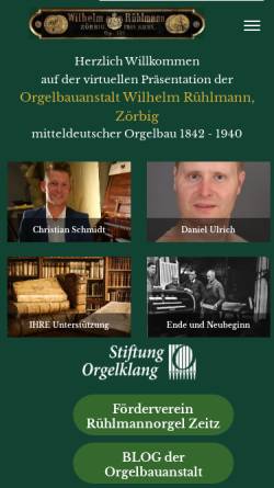 Vorschau der mobilen Webseite www.orgelbauanstalt-ruehlmann.de, Orgelbauanstalt von W. Rühlmann