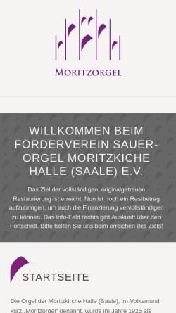 Vorschau der mobilen Webseite www.moritzorgel.de, Sauer-Orgel Moritzkirche