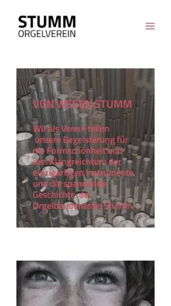 Vorschau der mobilen Webseite www.stumm-orgelverein.de, Stumm Orgelverein Rhaunen Sulzbach