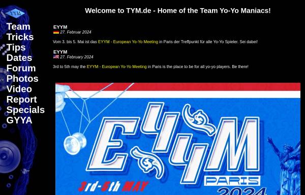 Vorschau von www.tym.de, TYM - Team Yo-Yo Maniacs