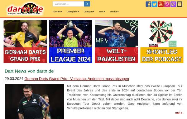 Vorschau von www.dartn.de, Dartsport Informationen