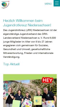 Vorschau der mobilen Webseite www.jugendrotkreuz-nds.de, Deutsches Jugendrotkreuz Niedersachsen