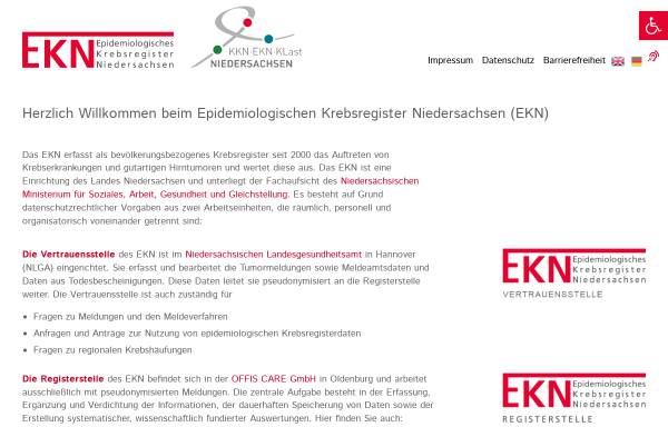 Vorschau von www.krebsregister-niedersachsen.de, Epidemiologisches Krebsregister Niedersachsen