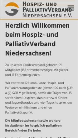 Vorschau der mobilen Webseite www.hospiz-nds.de, Hospiz Landesarbeitsgemeinschaft Niedersachsen e.V.