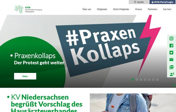 Vorschau von www.kvn.de, Kassenärztliche Vereinigung Niedersachsen