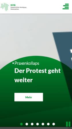 Vorschau der mobilen Webseite www.kvn.de, Kassenärztliche Vereinigung Niedersachsen