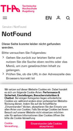 Vorschau der mobilen Webseite www.hs-augsburg.de, Fachinformationskatalog MeBib