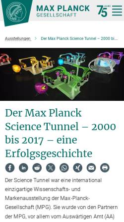 Vorschau der mobilen Webseite www.sciencetunnel.de, ScienceTunnel