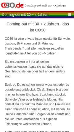 Vorschau der mobilen Webseite www.co30interaktiv.de, co30