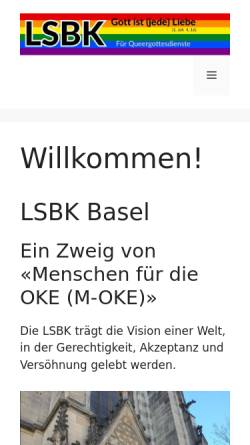 Vorschau der mobilen Webseite www.lsbk.ch, Lesbische und Schwule Basiskirche Basel