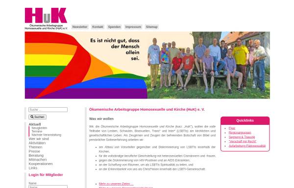 Vorschau von www.huk.org, Ökumenische Arbeitsgruppe Homosexuelle und Kirche e.V. (HuK)
