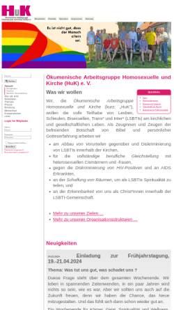 Vorschau der mobilen Webseite www.huk.org, Ökumenische Arbeitsgruppe Homosexuelle und Kirche e.V. (HuK)