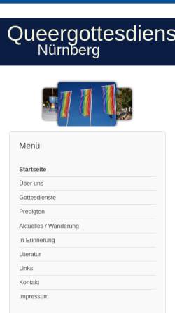 Vorschau der mobilen Webseite www.queergottesdienstnuernberg.de, Queergottesdienst Nürnberg