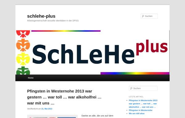 Vorschau von www.dpsg-schlehe.de, Schwule, Lesben und Heteros in der Deutschen Pfadfinderschaft Sankt Georg