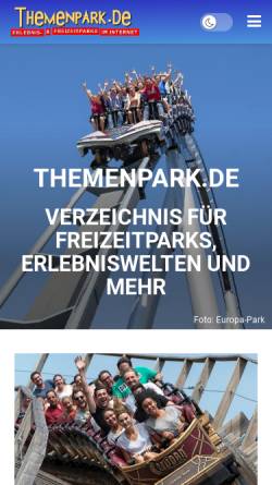 Vorschau der mobilen Webseite www.themenpark.de, Themenpark.de