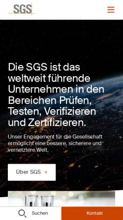Vorschau der mobilen Webseite www.sgsgroup.de, TÜV Saarland e.V.