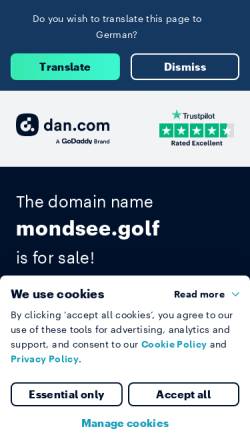 Vorschau der mobilen Webseite www.mondsee.golf, Golfclub am Mondsee