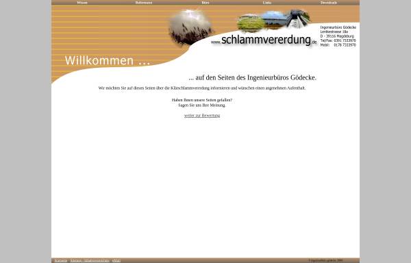 Vorschau von www.schlammvererdung.de, Ingenieurbüro Gödecke