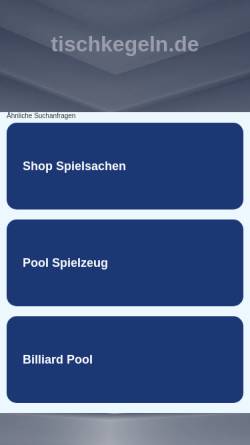 Vorschau der mobilen Webseite www.tischkegeln.de, Tischkegeln in Mering