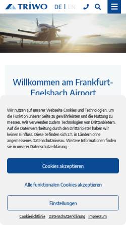 Vorschau der mobilen Webseite www.egelsbach-airport.com, Frankfurt Egelsbach Airport