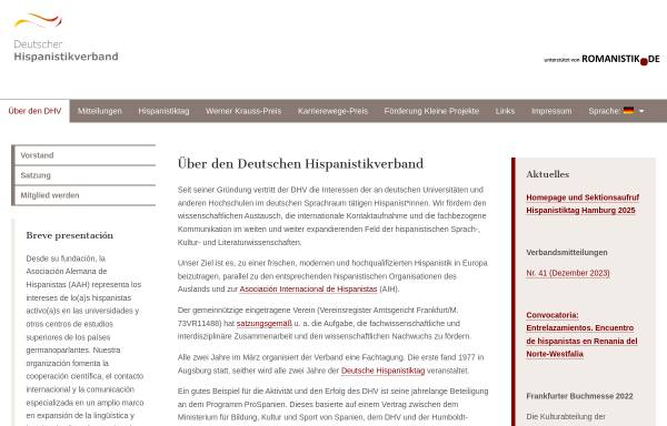 Vorschau von www.hispanistica.de, Deutscher Hispanistenverband