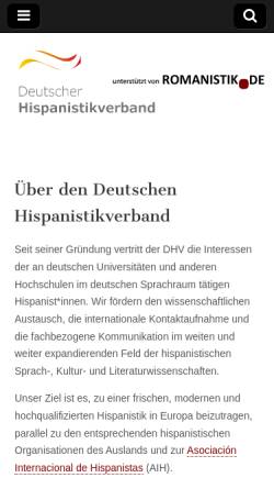 Vorschau der mobilen Webseite www.hispanistica.de, Deutscher Hispanistenverband