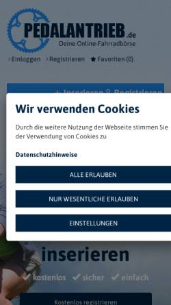 Vorschau der mobilen Webseite www.pedalantrieb.de, Pedalantrieb