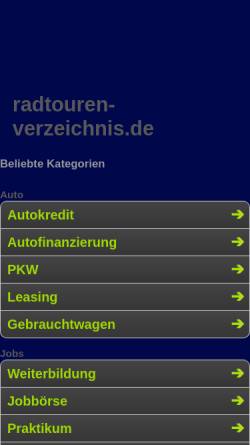 Vorschau der mobilen Webseite www.radtouren-verzeichnis.de, Radtouren-Verzeichnis.de