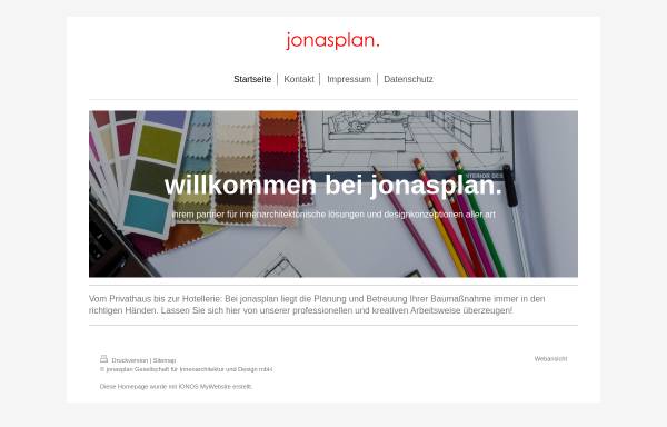 Vorschau von www.jonasplan.com, Jonasplan Gesellschaft für Innenarchitektur + Design mbH