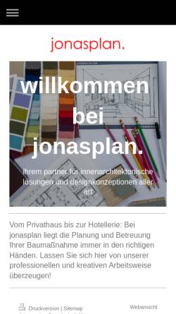 Vorschau der mobilen Webseite www.jonasplan.com, Jonasplan Gesellschaft für Innenarchitektur + Design mbH