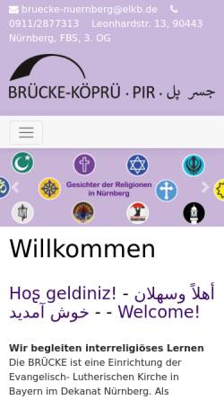 Vorschau der mobilen Webseite www.bruecke-nuernberg.de, Brücke-Köprü