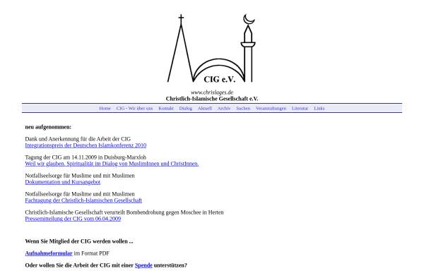 Vorschau von www.chrislages.de, Christlich-Islamische Gesellschaft e.V.