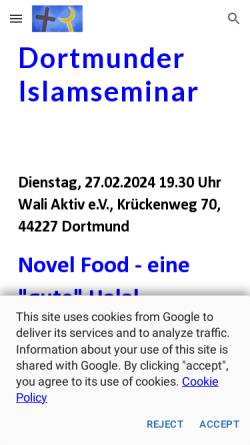 Vorschau der mobilen Webseite sites.google.com, Dortmunder Islamseminar