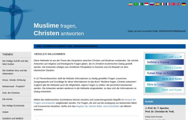 Vorschau von antwortenanmuslime.com, Muslime fragen, Christen antworten