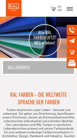 Vorschau der mobilen Webseite www.ral-farben.de, RAL gemeinnützige GmbH