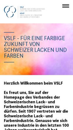 Vorschau der mobilen Webseite www.vslf.ch, Verband der Schweizerischen Lack- und Farbenfabrikanten