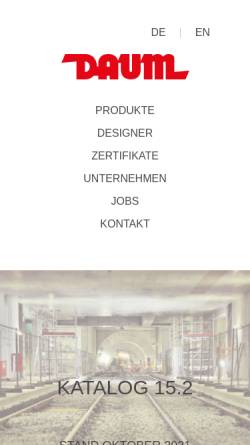 Vorschau der mobilen Webseite www.daum-kg.de, Friedr. Wilh. Daum GmbH & Co. KG