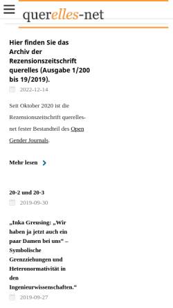 Vorschau der mobilen Webseite www.querelles-net.de, Querelles-Net