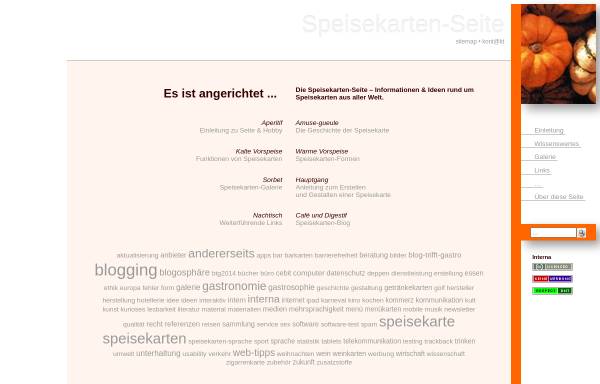 Vorschau von www.speisekarten-seite.de, Speisekarten-Seite